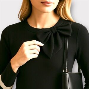 Eliza J Fit and Flare Dress with Bow Appliqué